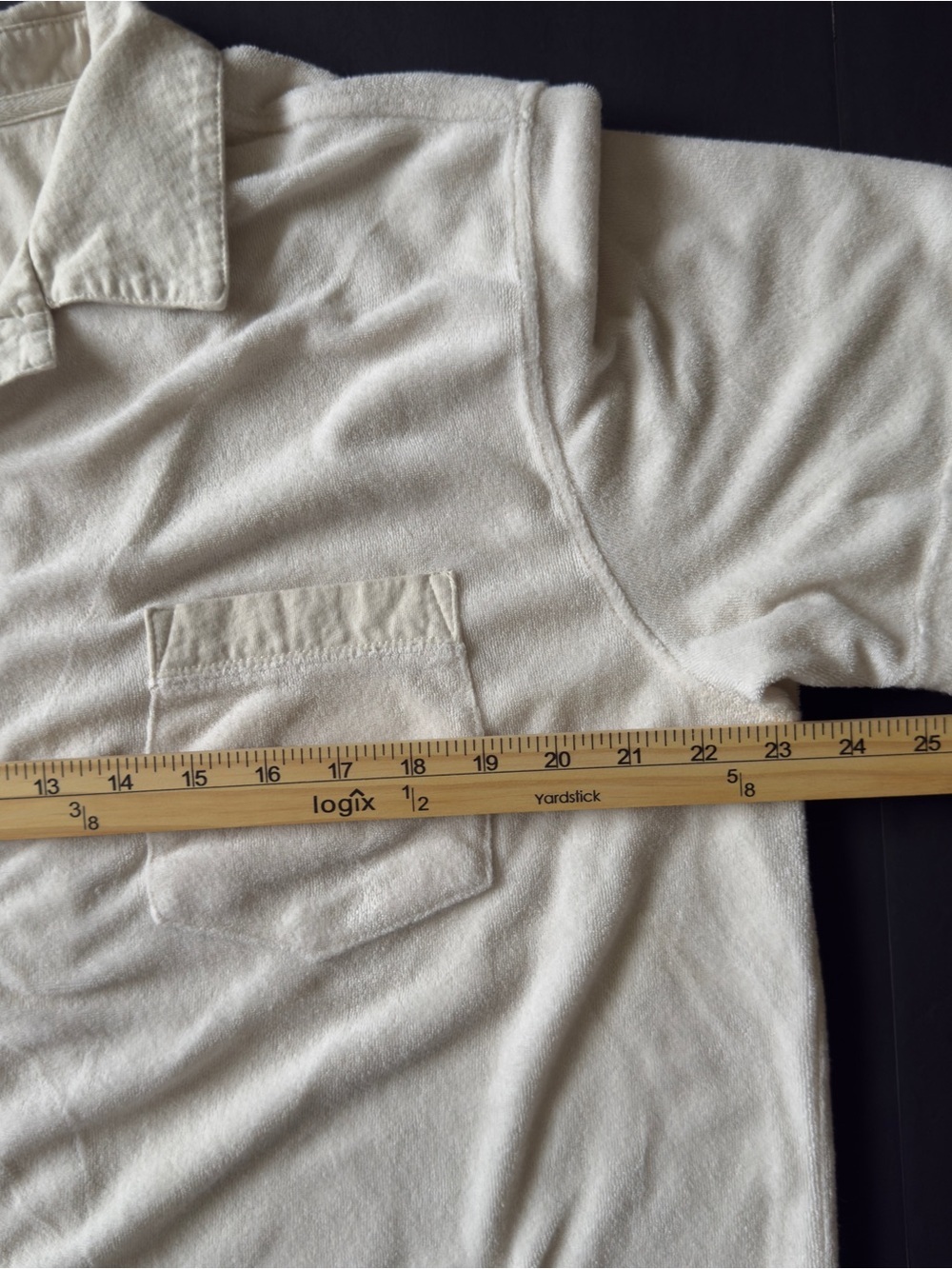 Tenore Ivory Terry Cloth Button-Up Shirt Men’s L - Picture 8 of 9